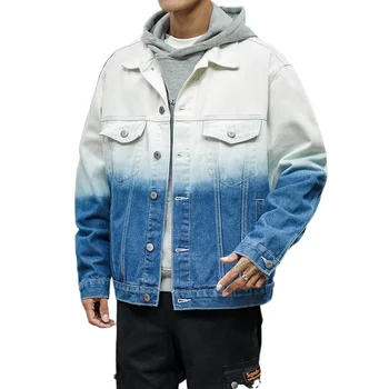 Nové Vysoko kvalitné Denim Jacket pánske Bežné Klope Single-breasted Jeans Bunda pánske Jeseň Úsek Slim Fit pánske Sako SizeM-5XL