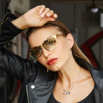 Námestie kovové slnečné okuliare žena trend módne luxusné 2021 nové Európske a Americké rovnaký štýl leopard hlavy, slnečné okuliare muž 7871