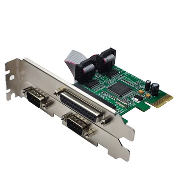 PCIE X1, Aby RS232 Sériový Port COM DB25 Tlačiareň Paralelný Port LPT RS-232 do PCIExpress Karty Adaptéra Converter MCS9901 Čip
