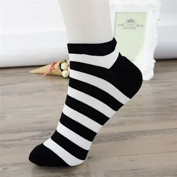 PLOFR-B10 Ženy Krátke Ponožky Prekladané Bavlna Vysokej Neviditeľné Ponožky