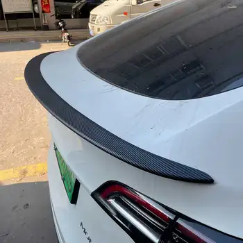 Pre Tesla Model 3/Y 2020 2021 Auto Zadný Kufor Spojler Zadného Batožinového Priestoru Krídla Pery Uhlíkových Vlákien Telo Kit Spojler Krídlo Styling Rozšírenie
