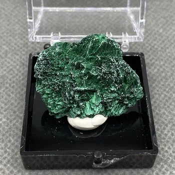 Prírodný Zelený Malachit Surového Kameňa krásne ihly-tvarované plus velvet quartz stone vzorky minerálnych liečivých domova box 35mm