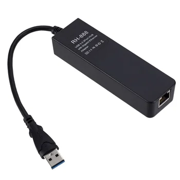 PzzPss USB3.0 Gigabit Ethernet Adaptér 3 Porty USB 3.0 HUB USB na Rj45 Lan Sieťové Karty pre Macbook Desktop + Micro USB Nabíjačky
