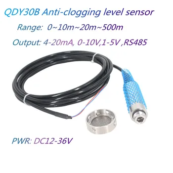 QDY30B OEM Hydrostatické kanalizácie Snímač Úrovne 4-20mA Proti upchávaniu Hladina Kvapaliny Senzor Vysielač
