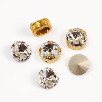 Rivoli K9 Crystal Kamienkami Sklo Svetlé Šiť Na Rinestone Podiel Zlata Nastavenie Základne Plavidlá Diy Šperky, Oblečenie, Doplnky