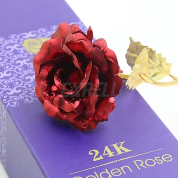 Ruže Kvet 24K Zlatom Zlaté Valentína, Svadbu, Narodeniny, Darčeky Priateľku, Darček 6 Farba k Dispozícii Pre Festival Dary