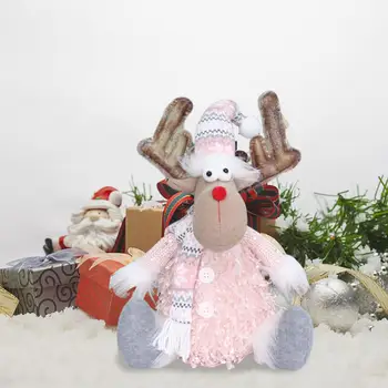 Ružová Handričkou Sedí Bábika Vianočný Stromček Santa Claus Elk Snehuliak Prívesok Vianočné Dekorácie Pre Domov Stôl Dekor Vianoce, Nový Rok