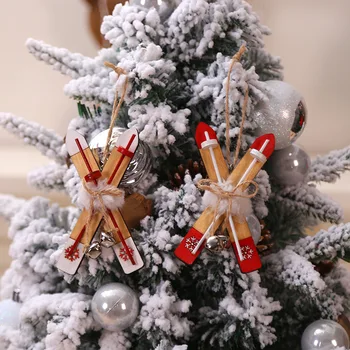 Sane Vianočné Dekorácie, Drevené Sane Vianoce Strom Prívesok Okno Zdobiť Dekor Visí Ozdoby Na Nový Rok Darčeky