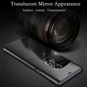 Smart Mirror Zobraziť Flip puzdro Pre Huawei Y7 2019 Luxusné pôvodné Magnetické fundas Y 7 Y72019 DUB-LX1 DUB-LX3 na Kožený Kryt Telefónu