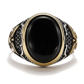 Trendy Kúzlo American Eagle Black Prstene pre Mužov Panovačný Klasické Šperky Darček