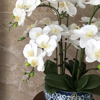 Umelý Hodváb Biela Orchidea, Kvety Vysokej Kvality Motýľ Motýľ Phalaenopsis Falošné Kvet pre Svadobné Domov Festival Dekorácie