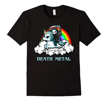 Unicorn Kovové Rocker Ísť Do Pekla Tričko Karikatúra Tlače Krátky Rukáv T Shirt drop shipping