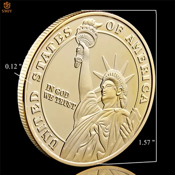 USA New York Socha Slobody Symbol V Boha veríme Svetový Mier Zlato Výzvou Mincí, Zberateľských