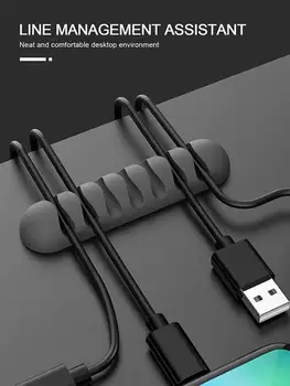 USB Kábel Organizátor Káblová Príchytka na Drôt Winder Slúchadlá Slúchadlá do uší Držiak na Kábel Silikónové Klip Linku Desktop Management