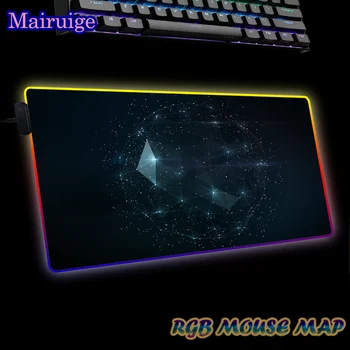 Veľké RGB Podložka pod Myš Anime LED Geometrické Gamer Mousepad PC Klávesnica Podložka Notebook Non-slip Stôl Mat Počítačové Herné Príslušenstvo
