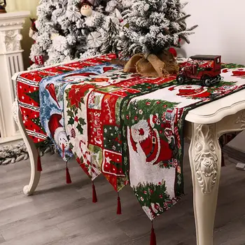 Vianočný Stôl Runner Kvet Obrus, Dekorácie Pletené Večera Handričkou Placemat Snehuliak,Santa,Jeleň,vzor Domov Obliekanie
