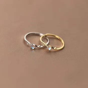 WOOZU Skutočné 925 Sterling Silver Geometrické Vlna Zirkón Otvorené Prst Prstene Pre Ženy Osobnosti Svadobné Etnických Rock Šperky Darček