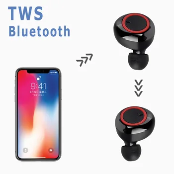 Y50 TWS Bluetooth Slúchadlo pre iPhone Bezdrôtové Slúchadlá Slúchadlá Slúchadlá Stereo Gaming Headset S Nabíjanie Box pre Xiao