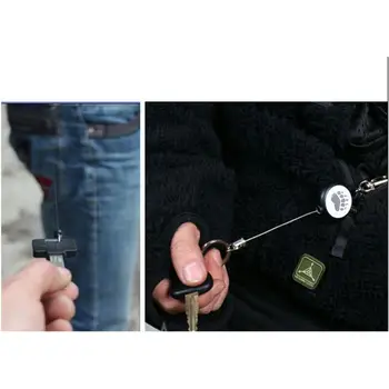 Zaťahovacie Keyring Vytiahnuť Recoil Športový Krúžok Kovový Drôt Keychain Klip Proti Strate ID Držiteľa Karty prívesok na Vonkajšie Nástroje