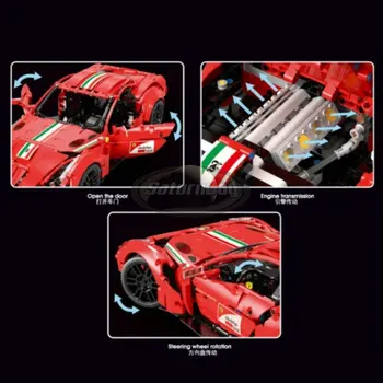 Šport Model Auta 1:10 Rozsahu Červená F12 Rýchle Pretekárske Auto T5001 Stavebné Kamene, Tehly Technické Nastaviť Zúrivý, Hračky Pre Deti, Chlapci