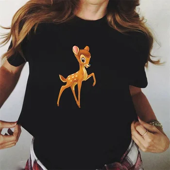 Ženy Cartoon Tričko Topy Roztomilý Kawaii Jeleň Disney Bambi T Shirt Dievčatá A Chlapci Módne Harajuku T-shirt Dropship Tees Top