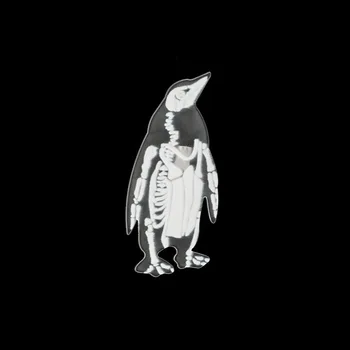 Živica Zvierat Brošne Lebky Kostra, Mačka, Králik Penguin Ošípaných Myši Rebra Biele Transparentné Odznaky Halloween Šperky